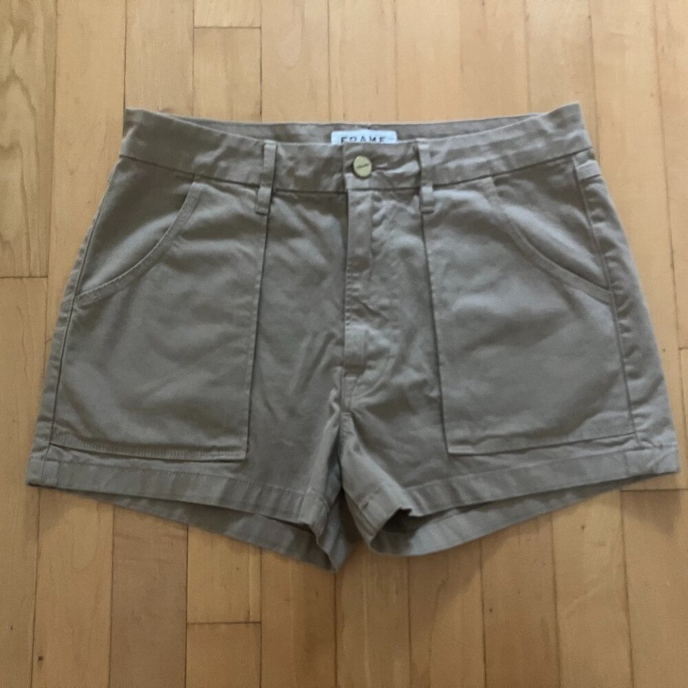 Tan FRAME Shorts, Size 27